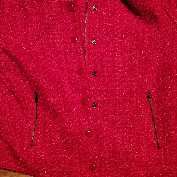 Romeo & Juliet Couture women's medium red zippered and snap front blazer… - Picture 2 of 7